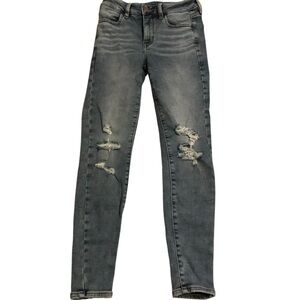 American Eagle Outfitters hi rise Jeggings‎ with Distressed Details 2 short